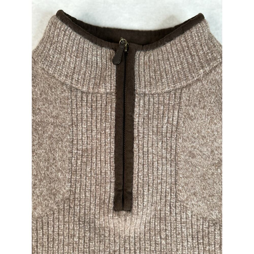 LL Bean Waterfowl Sweater Men's Size Small Brown 100% Merino Lambswool Wool - Picture 8 of 8